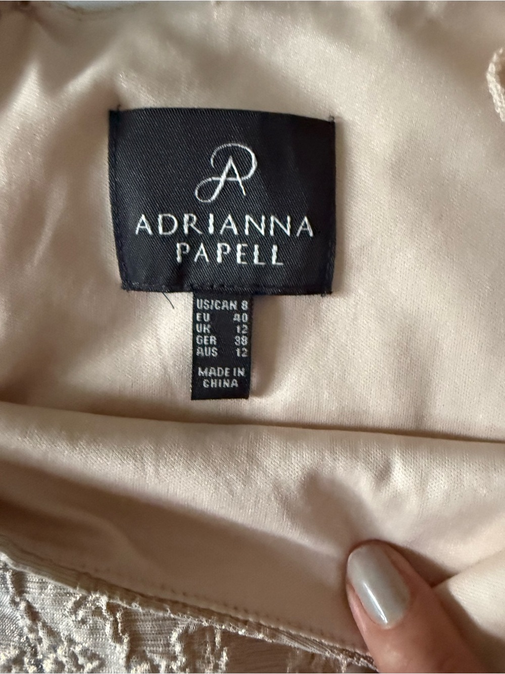 Adrianna Papell Cream Textured Maxi Dress with Pink and Green Floral Accents - Picture 3 of 4